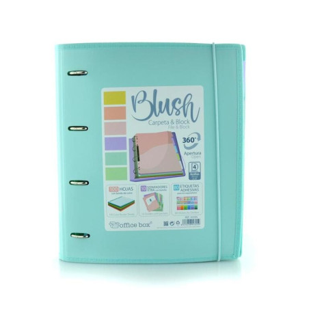 CARPEBLOC 4A 35MM OFFICEBOX PP BORDE TELA C/GOMA AZUL UNIDAD 43205AB