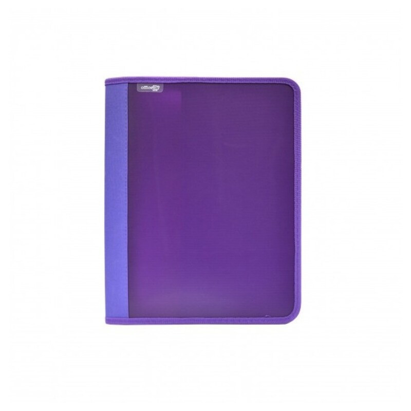 CARPETA 4A 25 CREMALLERA OFFICEBOX PP BORDE TELA SUPRA MORADO UNIDAD 574