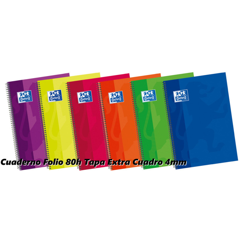 CUADERNO ENRI OXFORD SCHOOL TAPA EXTRA FOLIO 80H 4*4 400122760
