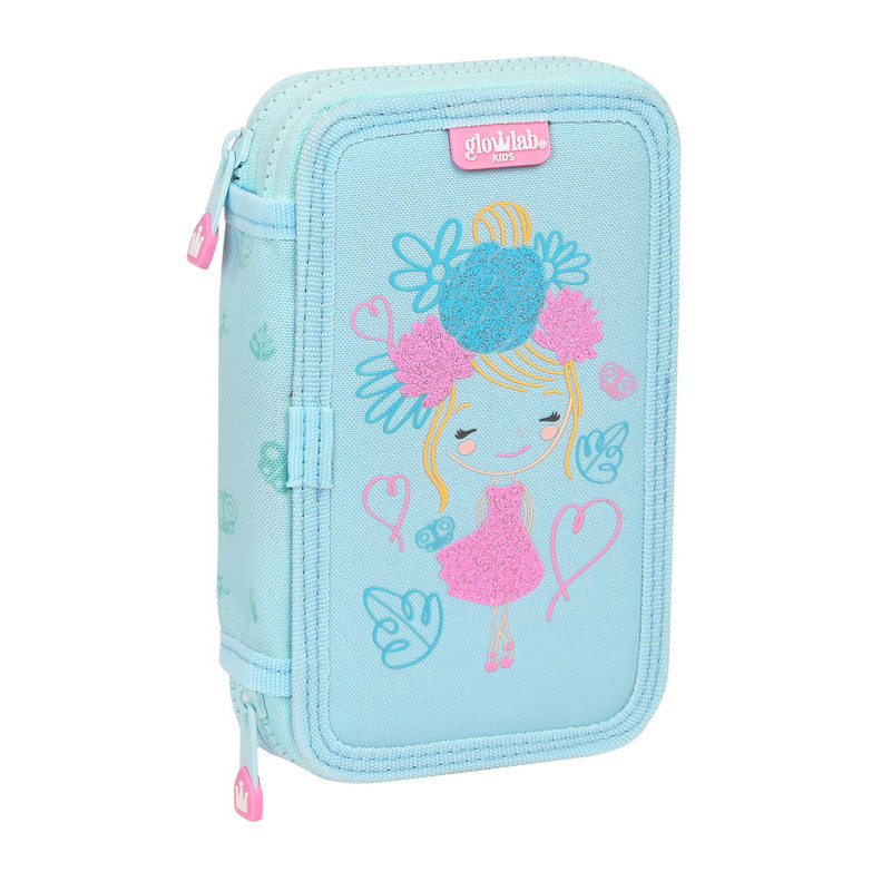 PLUMIER DOBLE PQÑO 28 PCS RECICLADO GLOWLAB KIDS "CUTE DOLL" SAFTA23 ENERO 412323854
