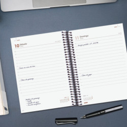 AGENDA OPAQUE E10 1DP 2026 NEGRO+ FINOCAM26 742916026 175 X 29 X 212 MM