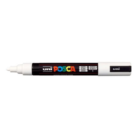 MARCADOR UNI-BALL POSCA PC-5M PUNTA REDONDA 1,8-2,5MM BLANCO -1- 264168000