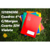 LIBRETA GRAPADA CUARTO 32 HOJAS 70 GR CUADRO 4*4 MARGEN VIOLETA 131096506 ESCOLOFI (10)