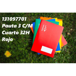 LIBRETA GRAPADA CUARTO 32 HOJAS 70 GR PAUTA 3 MARGEN ROJO 131097701 ESCOLOFI (10)