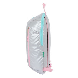 MINI MOCHILA CREMALLERA VERTICAL BENETTON "SILVER" 612353821 SAFTA24