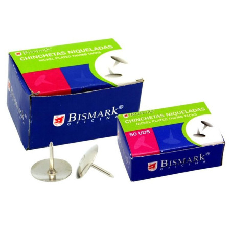 CHINCHETAS BISMARK NIQUEL CAJA 12 ESTUCHES 50U POESSA 318392