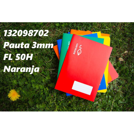 LIBRETA GRAPADA FOLIO 50 HOJAS 70 GR PAUTA 3 MARGEN NARANJA 132098702 ESCOLOFI (10)