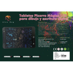 PIZARRA MAGICA LCD C/LAPIZ ALEX BOG LUMINOSA A-4 AB-0337 5 COLORES