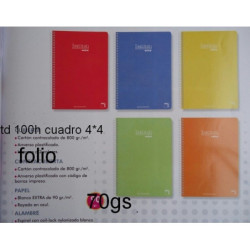 CUADERNO TD FOLIO 100H PACSA INSTITUT CUADROS 4*4 16230 SURTIDO