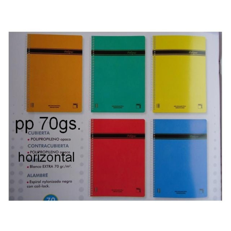 CUADERNO T PP FOLIO 80H PACSA POLIPAC 70G HORIZONTAL 16334 ^