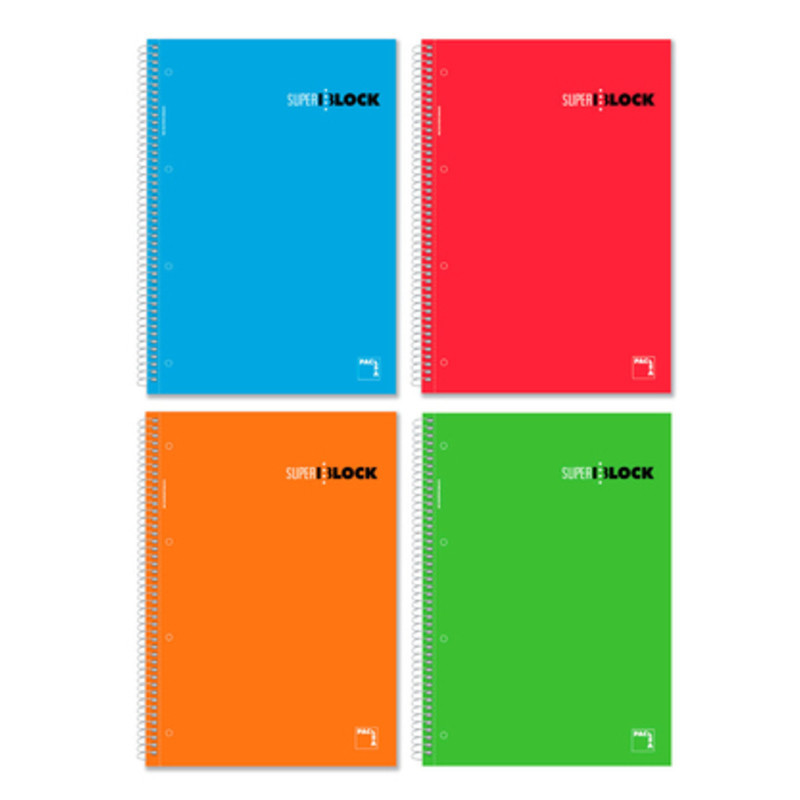 CUADERNO EUROPEAN A-5 160H TD PACSA SUPERBLOC CUADROS 5*5 16392