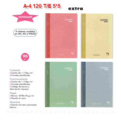 CUADERNO EUROPEAN A-4 120H TE PACSA PREMIUM EXTRA 90G CUADROS 5*5 16481