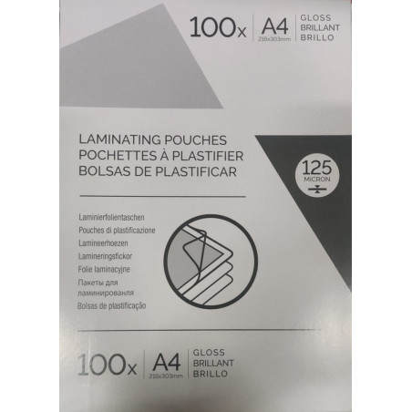 FUNDA PLASTIFICAR 210*297 A-4 125M   C/100U FELLOWES/APEX