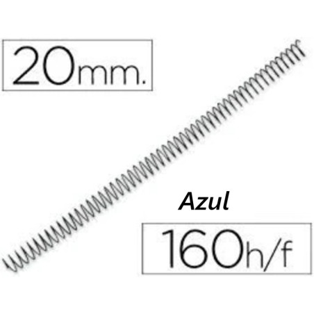 ESPIRAL 20MM PASO 64 AZUL C/100U YOSAN