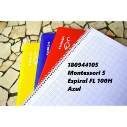 CUADERNO ESPIRAL FOLIO 100 HOJAS 70 GR MONTESSORI PAUTA 5 MARGEN AZUL 180944105 ESCOLOFI (5)
