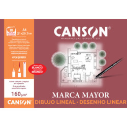 LAMINAS DIBUJO A4 160G 10HJ LINEAL M MAYOR MINIPAKC GUARRO