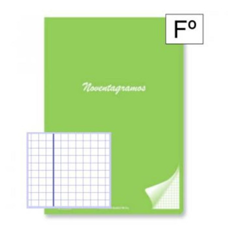 LIBRETA PACSA NOVENTAGRAMOS FOLIO 48H CUADROS 4*4 VERDE CLARO 20034 ^