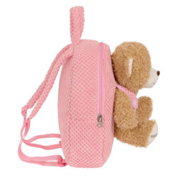 MOCHILA PREESCOLAR CON OSITO SAFTA ROSA SAFTA26 622336231 27X23 UNIDAD