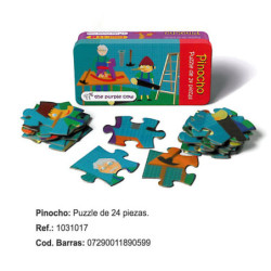 PUZZLE FOURNIER PURPLE COW 24 PIEZAS PINOCHO CAJA METAL 1031017 ^